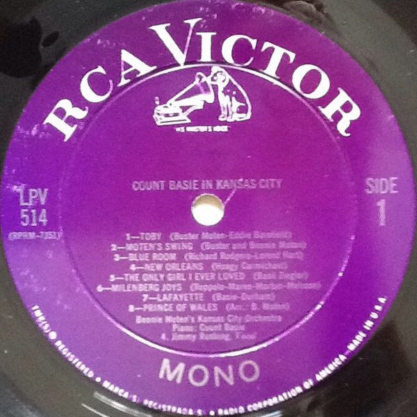 Count Basie / Bennie Moten's Kansas City Orchestra : Count Basie In Kansas City: Bennie Moten's Great Band Of 1930-1932 (LP, Comp, Mono, Pur)