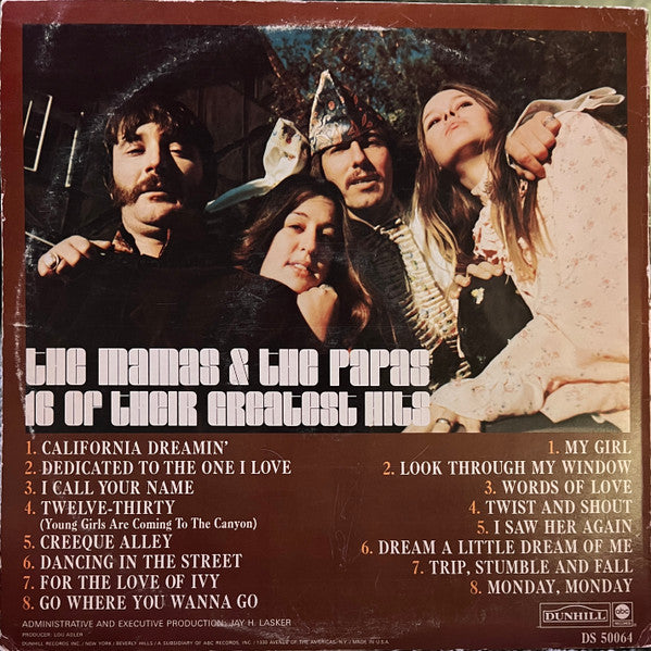 The Mamas & The Papas : 16 Of Their Greatest Hits (LP, Comp, RP, Tru)