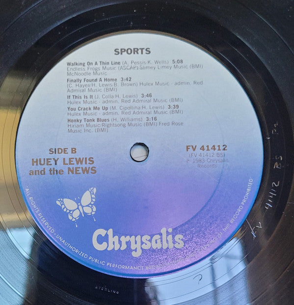 Huey Lewis And The News* : Sports (LP, Album, Pit)