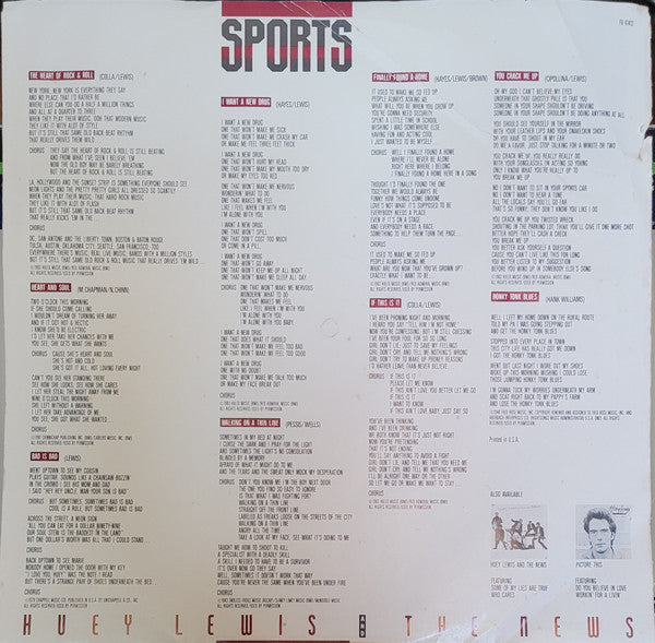 Huey Lewis And The News* : Sports (LP, Album, Pit)