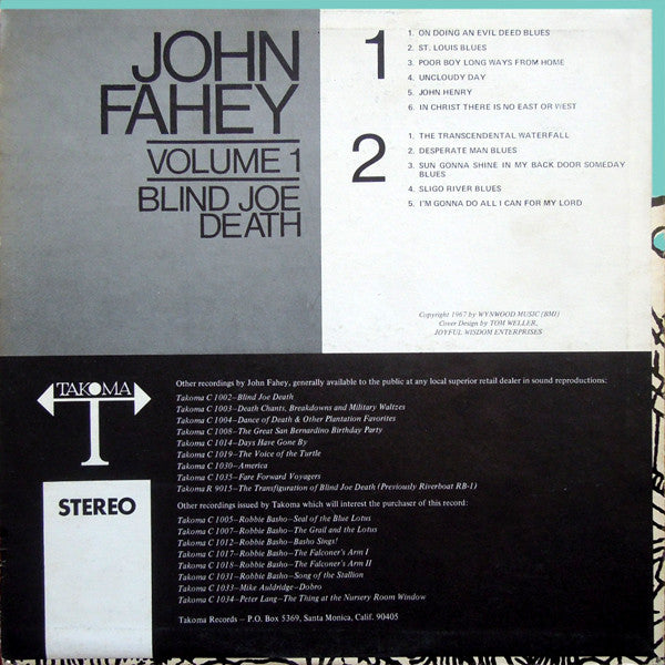 John Fahey : Volume 1 / Blind Joe Death (LP, Album, RE)