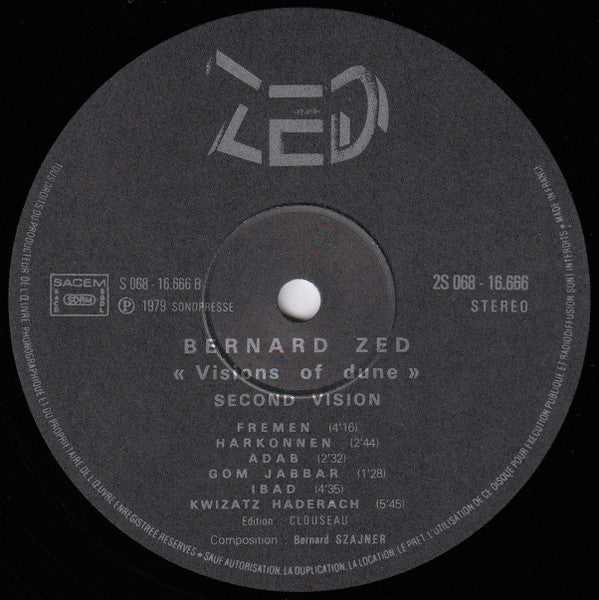 Zed (5) : Visions Of Dune (LP, Album)