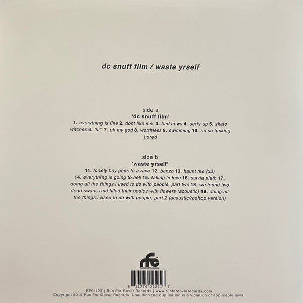 Teen Suicide : DC Snuff Film / Waste Yrself (LP, Comp, RP, Blu)