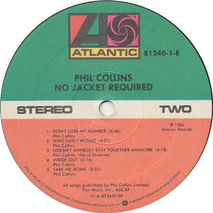 Phil Collins : No Jacket Required (LP, Album, SP )