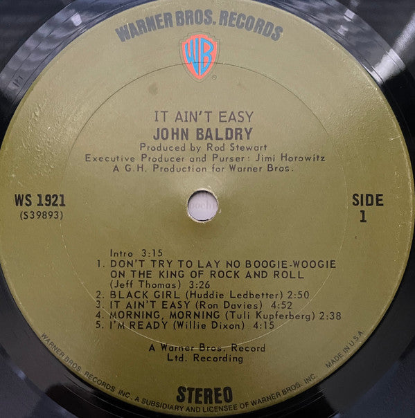 Long John Baldry : It Ain't Easy (LP, Album, War)