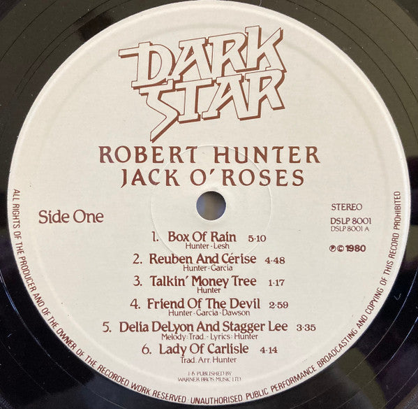 Robert Hunter : Jack O' Roses (LP, Album)