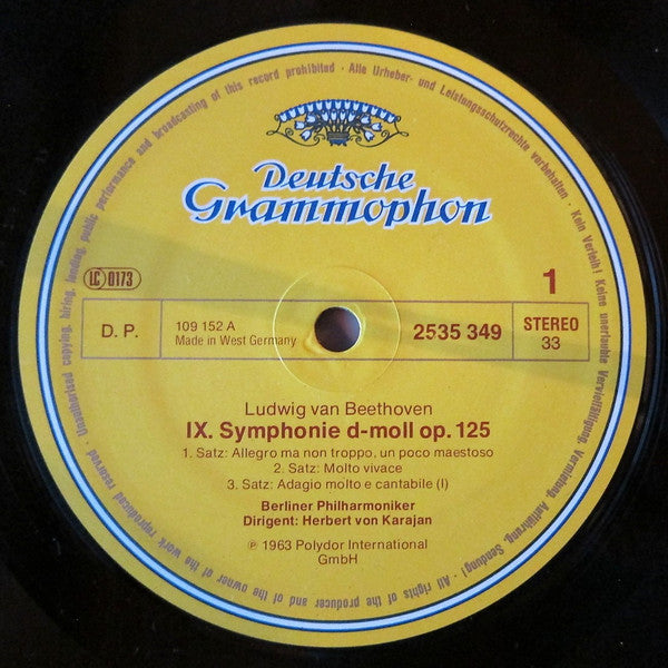 Beethoven* – Berliner Philharmoniker, Gundula Janowitz, Hilde Rössel-Majdan, Waldemar Kmentt, Walter Berry, Wiener Singverein : Symphonie Nr.9 (LP, Album, RP)
