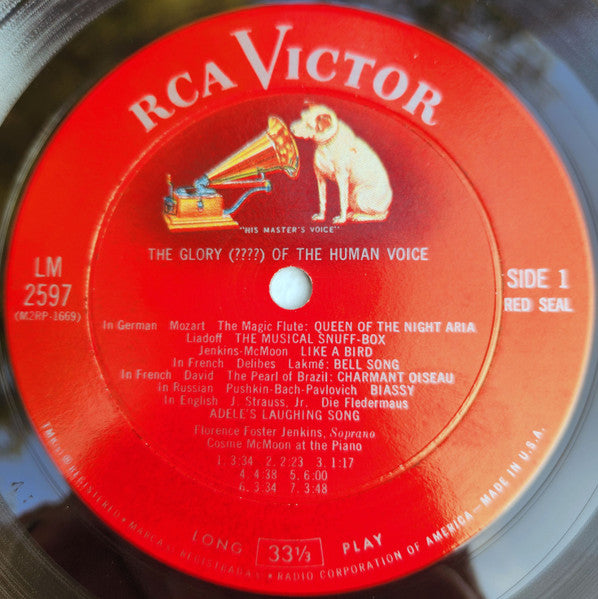 Florence Foster Jenkins, Jenny Williams And Thomas Burns : The Glory (????) Of The Human Voice / A Faust Travesty (LP, Album, Roc)