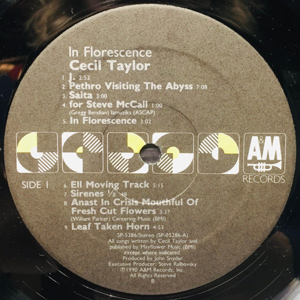 Cecil Taylor : In Florescence (LP, Album, B P)