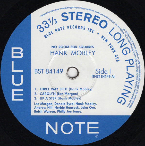 Hank Mobley : No Room For Squares (LP, Album, RE, 180)