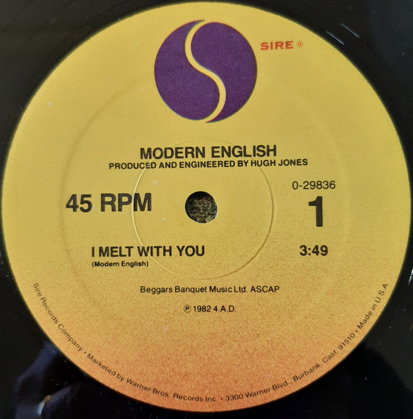 Modern English : I Melt With You (12", Maxi, Spe)