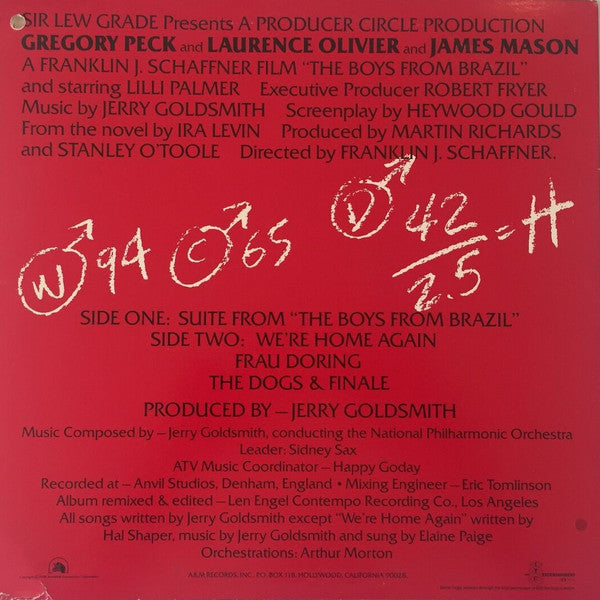 Jerry Goldsmith : The Boys From Brazil (LP, Album, Promo)