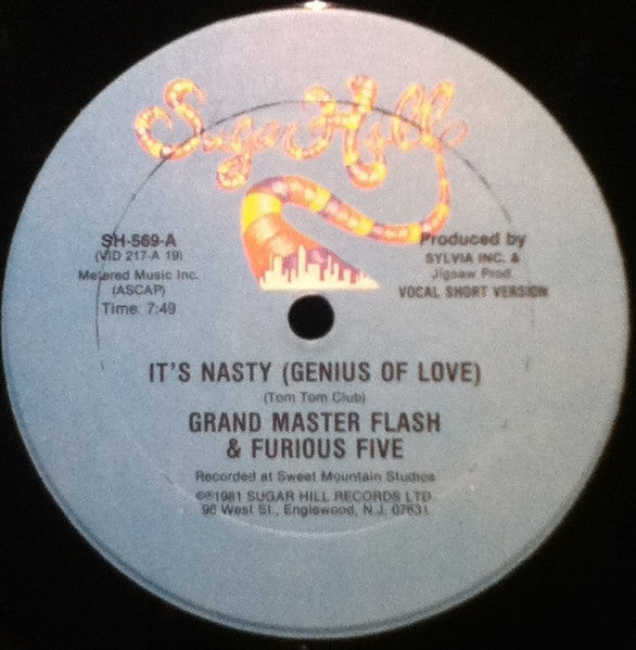 GrandMaster Flash & The Furious Five : It's Nasty (Genius Of Love) (12", Bla)