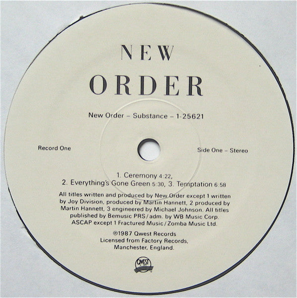 New Order : Substance (2xLP, Comp, Spe)
