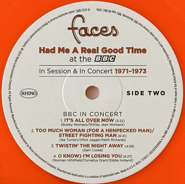 Faces (3) : Had Me A Real Good Time At The BBC (In Session & In Concert 1971-1973) (LP, Album, RSD, Mono, Ltd, Ora)