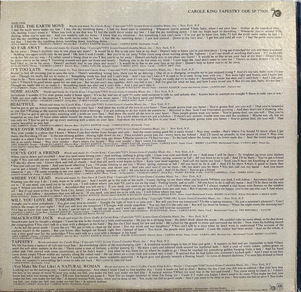 Carole King : Tapestry (LP, Album, Pit)