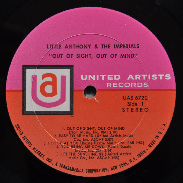 Little Anthony And The Imperials* : Out Of Sight, Out Of Mind (LP, Album, All)