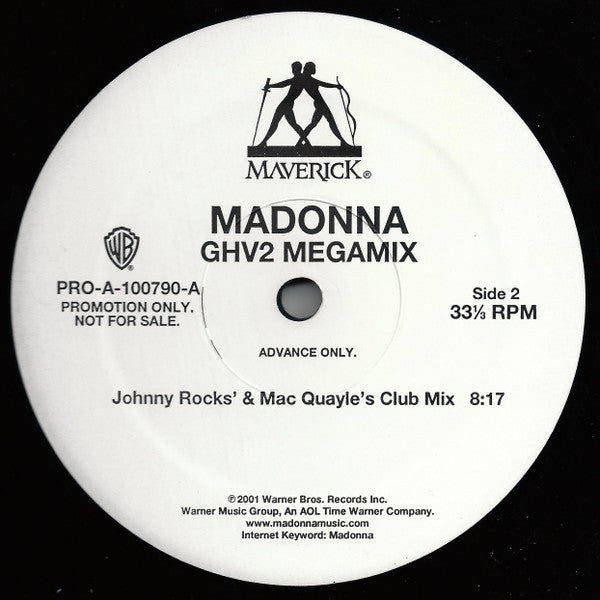 Madonna : GHV2 Megamix (12", Advance, Promo)