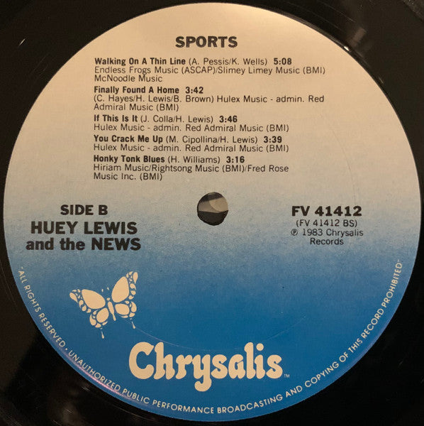 Huey Lewis And The News* : Sports (LP, Album, Pit)