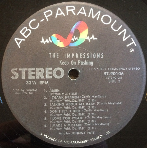 The Impressions : Keep On Pushing (LP, Album, Club)