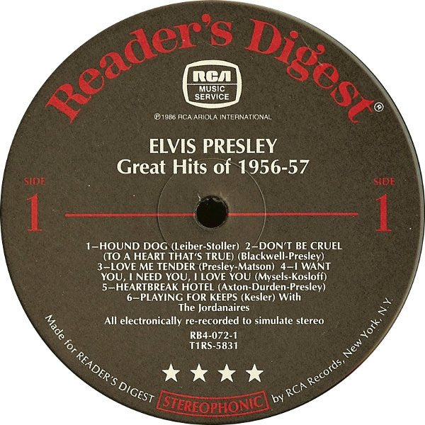 Elvis Presley : Great Hits Of 1956-57 (LP, Comp)