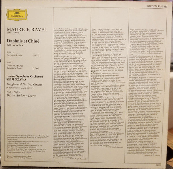 Maurice Ravel / Boston Symphony Orchestra, Seiji Ozawa : »Daphnis Et Chloé« (LP)