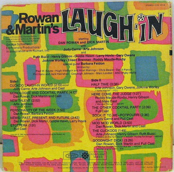 Rowan & Martin : Rowan & Martin's Laugh-In (LP, Album, Pit)