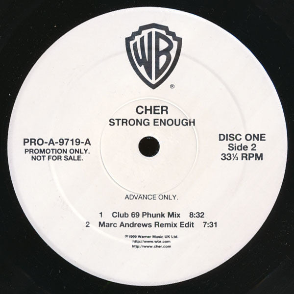 Cher : Strong Enough (2x12", Advance, Promo)