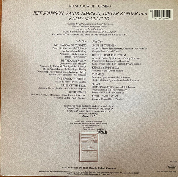 Jeff Johnson, Sandy Simpson, Dieter Zander & Kathy McClatchy : No Shadow Of Turning (LP, Album)