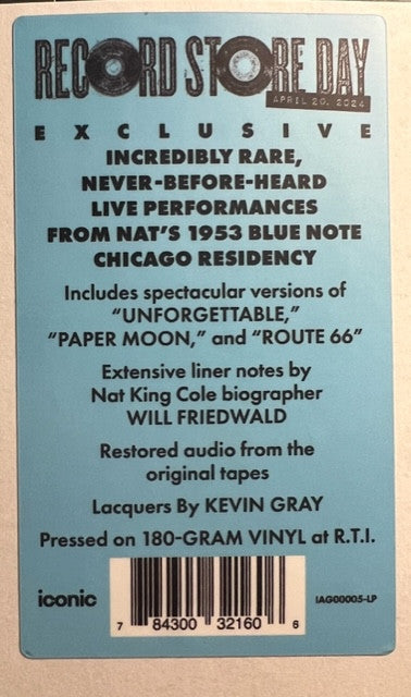 Nat King Cole : Nat King Cole Live At The Blue Note Chicago (LP, Album, RSD)