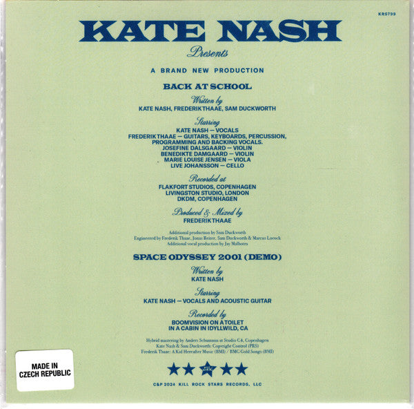 Kate Nash : Back At School / Space Odyssey 2001 (Demo) (7", RSD, Ltd, Clo)