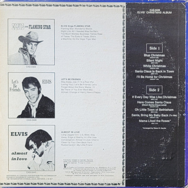 Elvis Presley : Elvis' Christmas Album (LP, Mono, RE, Glo)