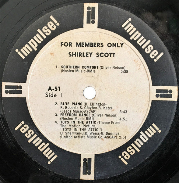 Shirley Scott Trio : For Members Only (LP, Album, Mono, Promo)