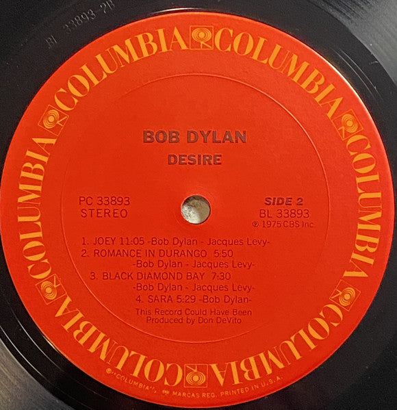Bob Dylan : Desire (LP, Album)