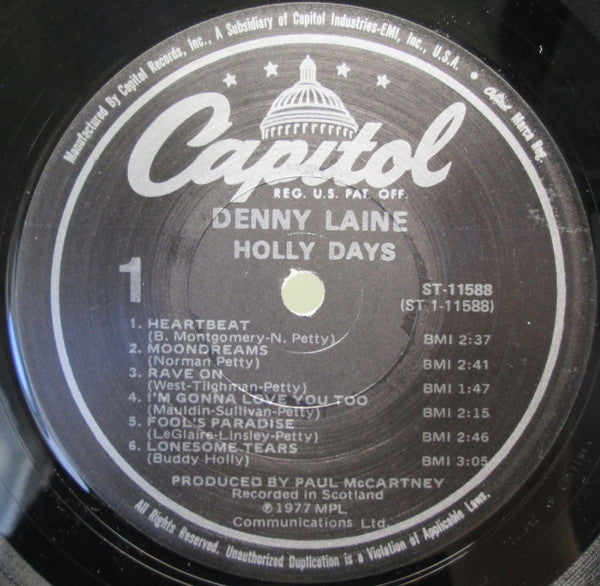 Denny Laine : Holly Days (LP, Album, LA )