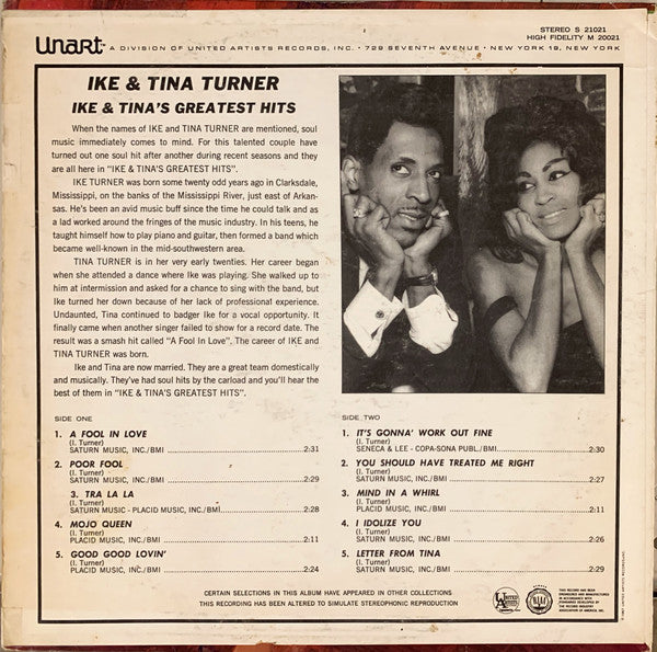 Ike & Tina Turner : Ike & Tina's Greatest Hits (LP, Comp)