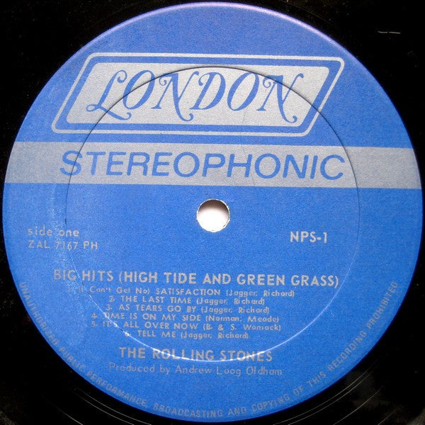 The Rolling Stones : Big Hits (High Tide And Green Grass) (LP, Comp, PH )
