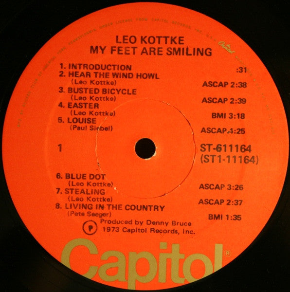 Leo Kottke : My Feet Are Smiling (LP, Album, Club)