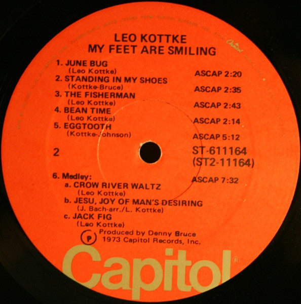 Leo Kottke : My Feet Are Smiling (LP, Album, Club)