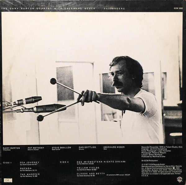 The Gary Burton Quartet* With Eberhard Weber : Passengers (LP, Album, Pit)