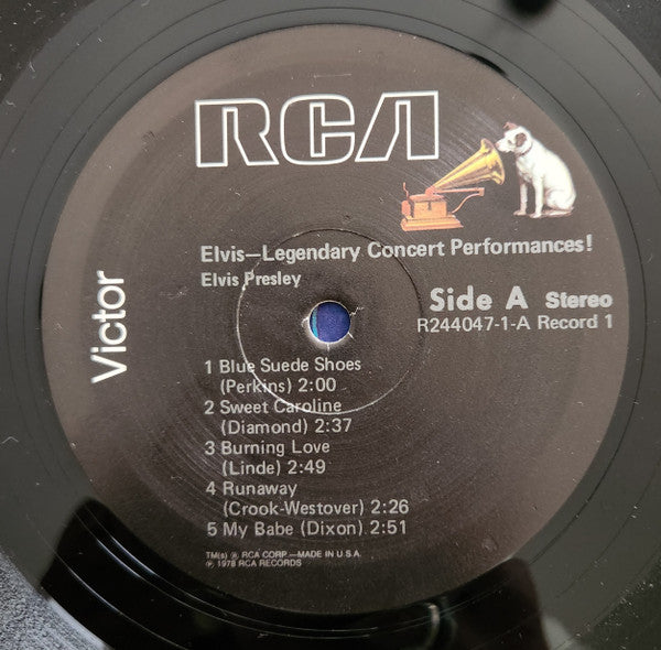 Elvis Presley : Elvis - Legendary Concert Performances! (2xLP, Comp, Club)