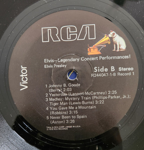 Elvis Presley : Elvis - Legendary Concert Performances! (2xLP, Comp, Club)