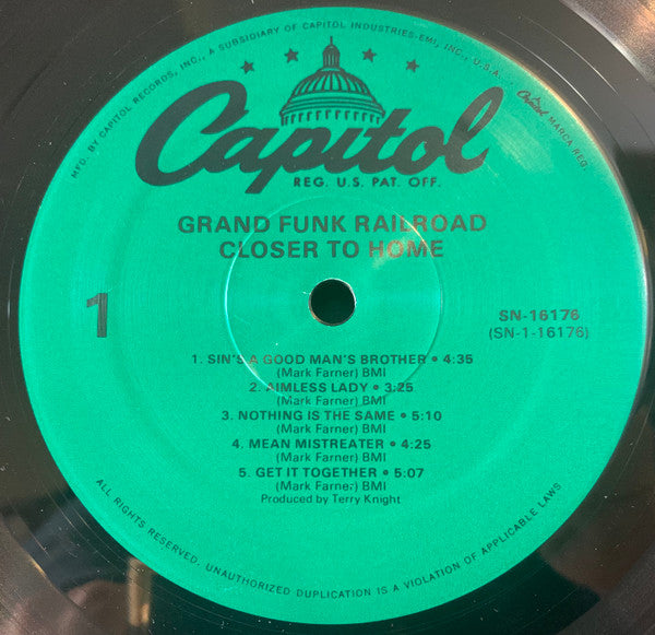 Grand Funk Railroad : Closer To Home (LP, Album, RE, SRC)