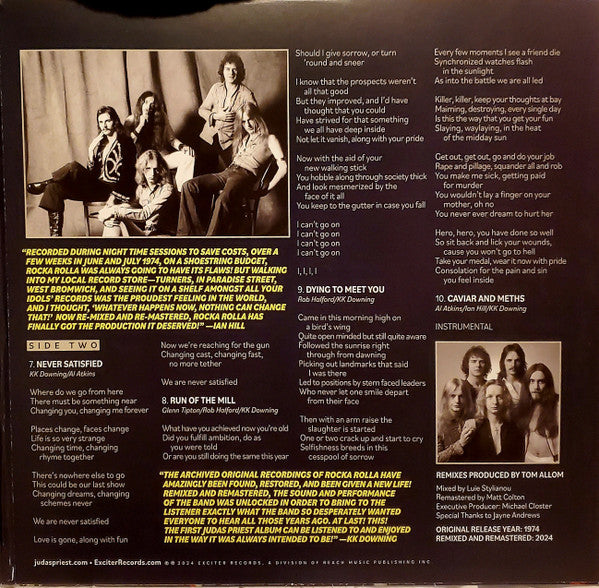 Judas Priest : Rocka Rolla (LP, Album, Ltd, RE, RM, 180)