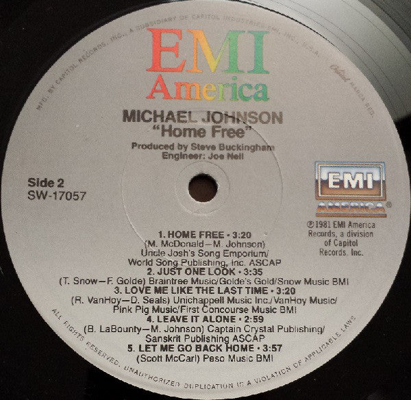 Michael Johnson (5) : Home Free (LP, Album)