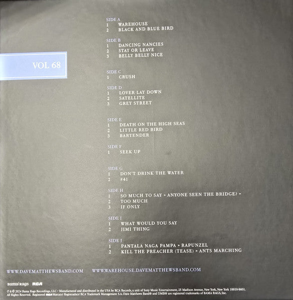 Dave Matthews Band : DMB Live Trax Vol. 68 (5xLP, Blu)