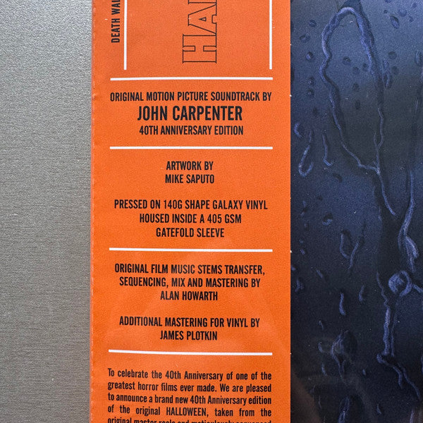 John Carpenter : Halloween (Original Motion Picture Soundtrack) (LP, Album, RE, RP, Mar)