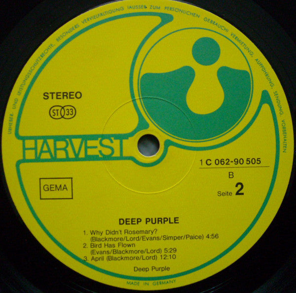 Deep Purple : Deep Purple (LP, Album, Gat)