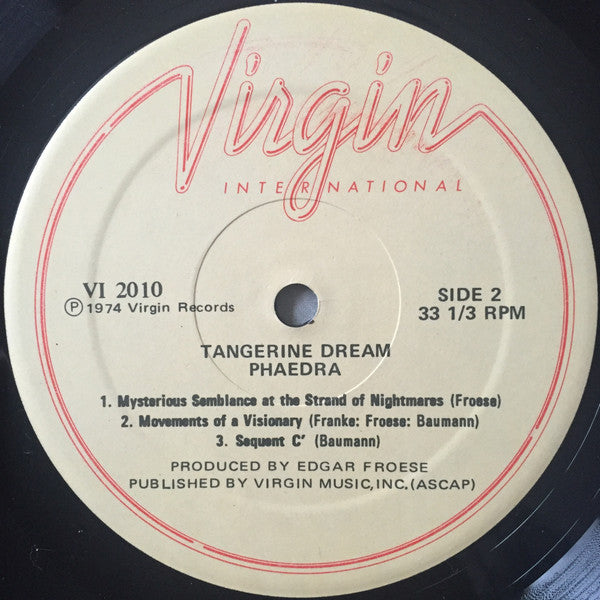 Tangerine Dream : Phaedra (LP, Album, RE, Gat)