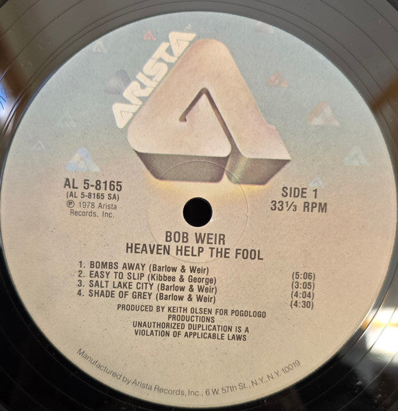 Bob Weir : Heaven Help The Fool (LP, Album, Ind)